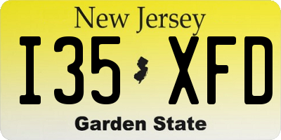 NJ license plate I35XFD