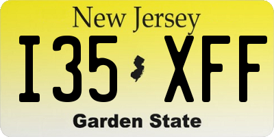 NJ license plate I35XFF