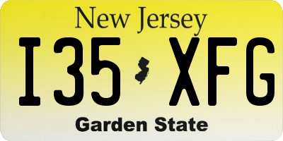 NJ license plate I35XFG