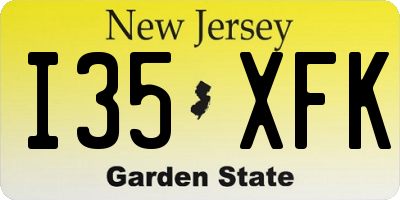 NJ license plate I35XFK