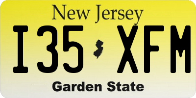 NJ license plate I35XFM