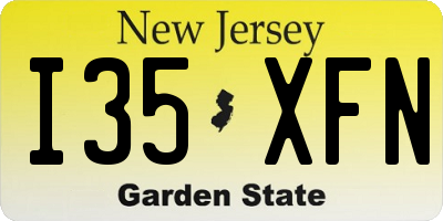 NJ license plate I35XFN