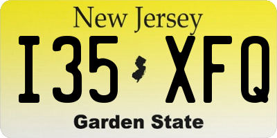 NJ license plate I35XFQ