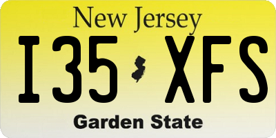 NJ license plate I35XFS