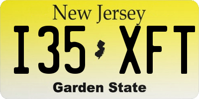 NJ license plate I35XFT