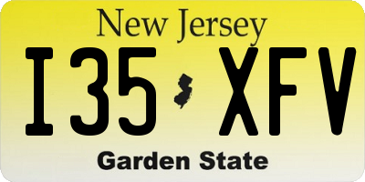 NJ license plate I35XFV