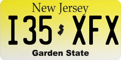 NJ license plate I35XFX