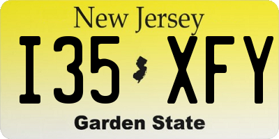 NJ license plate I35XFY