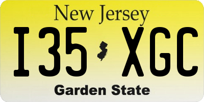 NJ license plate I35XGC