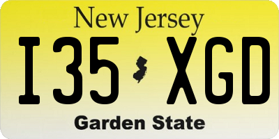 NJ license plate I35XGD