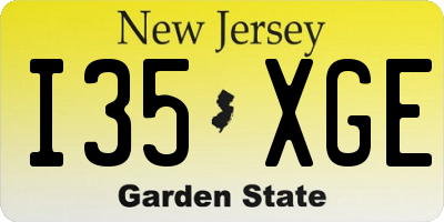 NJ license plate I35XGE