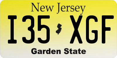 NJ license plate I35XGF