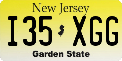 NJ license plate I35XGG