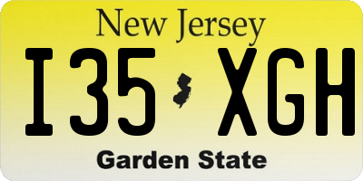 NJ license plate I35XGH