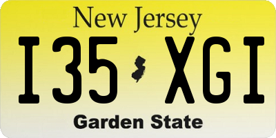 NJ license plate I35XGI