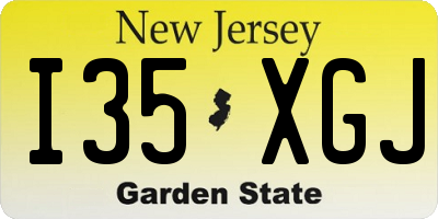 NJ license plate I35XGJ