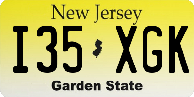 NJ license plate I35XGK