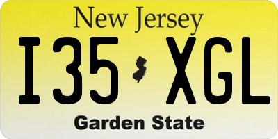 NJ license plate I35XGL
