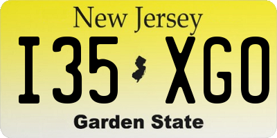 NJ license plate I35XGO