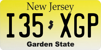 NJ license plate I35XGP