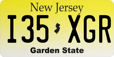 NJ license plate I35XGR