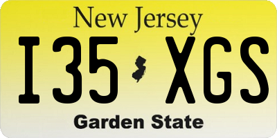 NJ license plate I35XGS