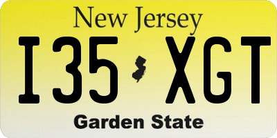 NJ license plate I35XGT