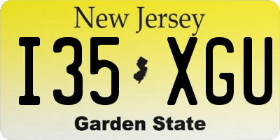 NJ license plate I35XGU