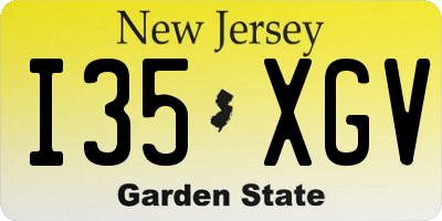 NJ license plate I35XGV