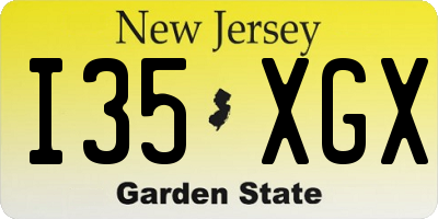 NJ license plate I35XGX