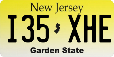 NJ license plate I35XHE