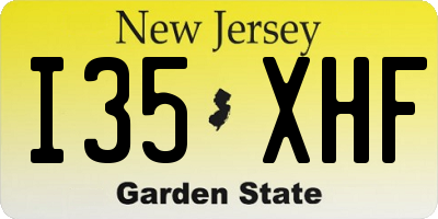 NJ license plate I35XHF