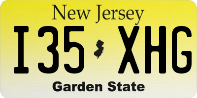 NJ license plate I35XHG