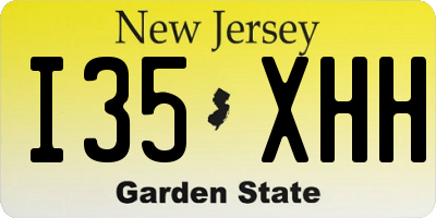 NJ license plate I35XHH