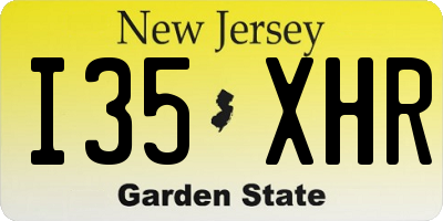 NJ license plate I35XHR