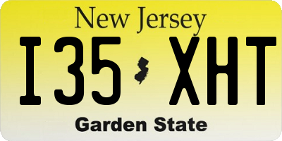 NJ license plate I35XHT