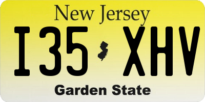 NJ license plate I35XHV