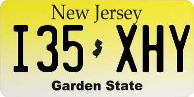 NJ license plate I35XHY