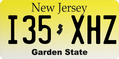 NJ license plate I35XHZ