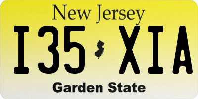 NJ license plate I35XIA