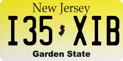 NJ license plate I35XIB