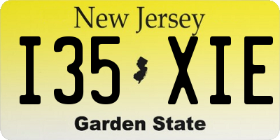 NJ license plate I35XIE