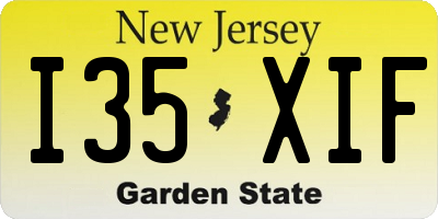 NJ license plate I35XIF