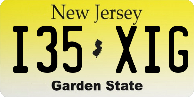 NJ license plate I35XIG