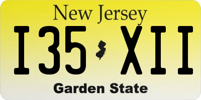 NJ license plate I35XII