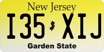 NJ license plate I35XIJ