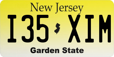 NJ license plate I35XIM