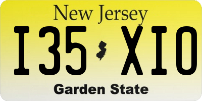 NJ license plate I35XIO