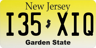 NJ license plate I35XIQ