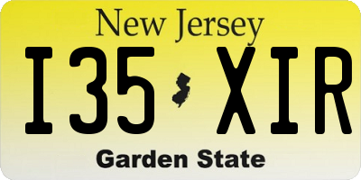 NJ license plate I35XIR
